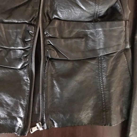 New without Tags Arden B. Faux Leather Motto Jacket Size Small - Picture 4 of 5